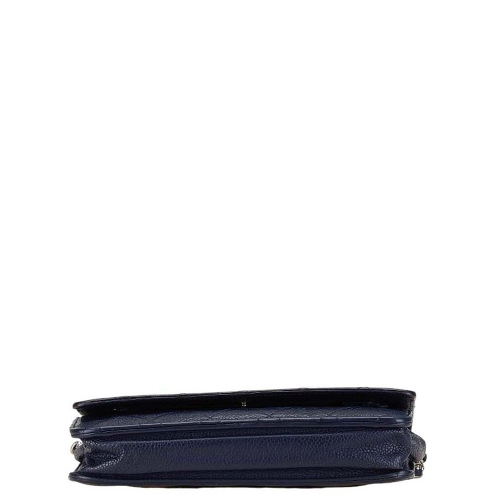 CHANEL Authentic Blue Caviar Leather Logo Wallet - Picture 3 of 9